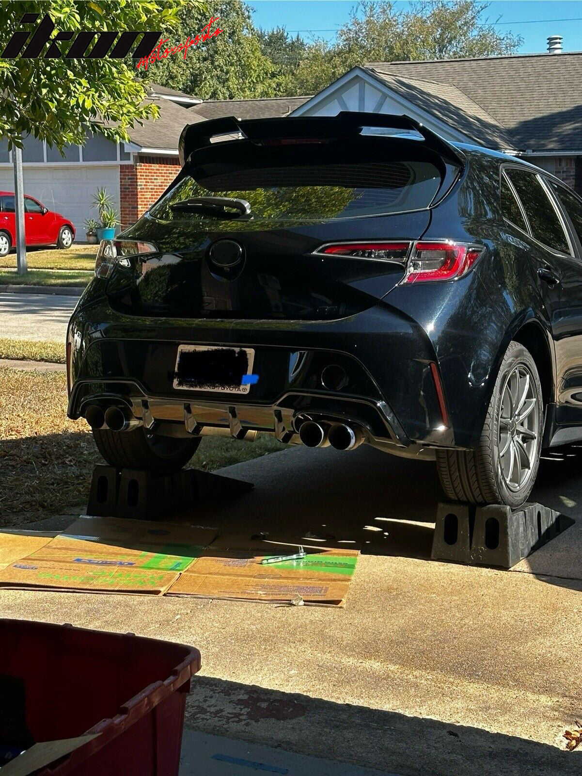 2019-2022 Toyota Corolla TS Style Painted #218 Black Rear Diffuser ABS