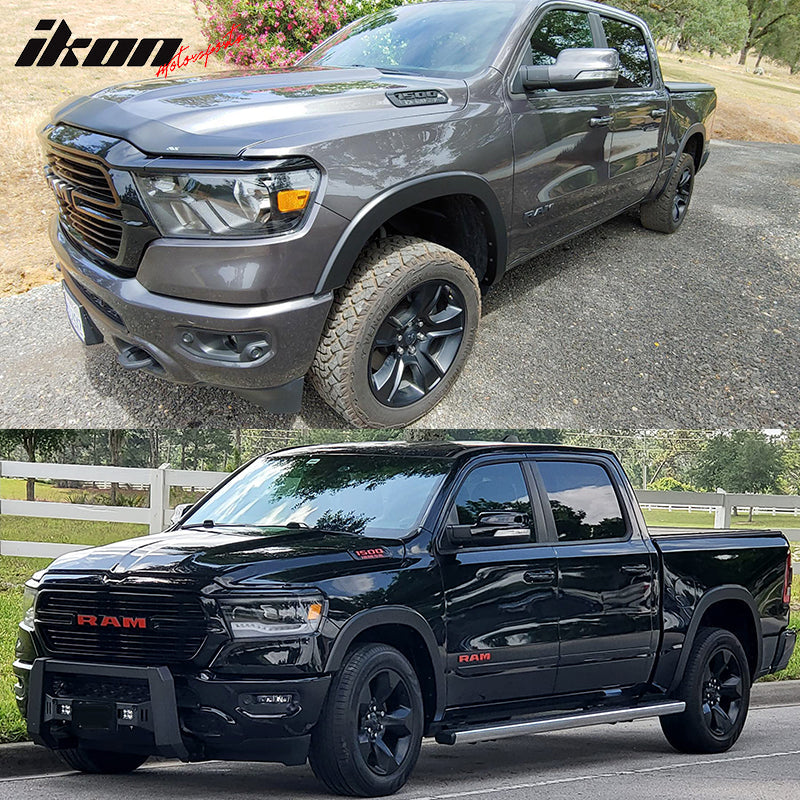 2019-2025 Dodge Ram 1500 Standard Bed Matte Black Fender Flares 4PCS