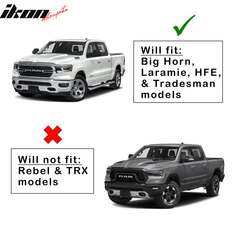 2019-2025 Dodge Ram 1500 Standard Bed Matte Black Fender Flares 4PCS