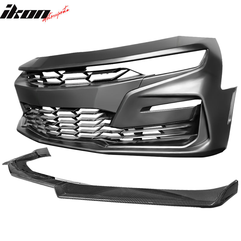 2019-2024 Chevy Camaro SS Style Black Front Bumper Guard CFL Lip ABS