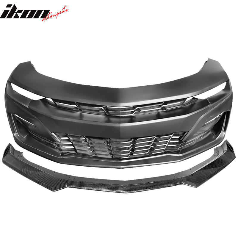 2019-2024 Chevy Camaro SS Style Black Front Bumper Guard CFL Lip ABS