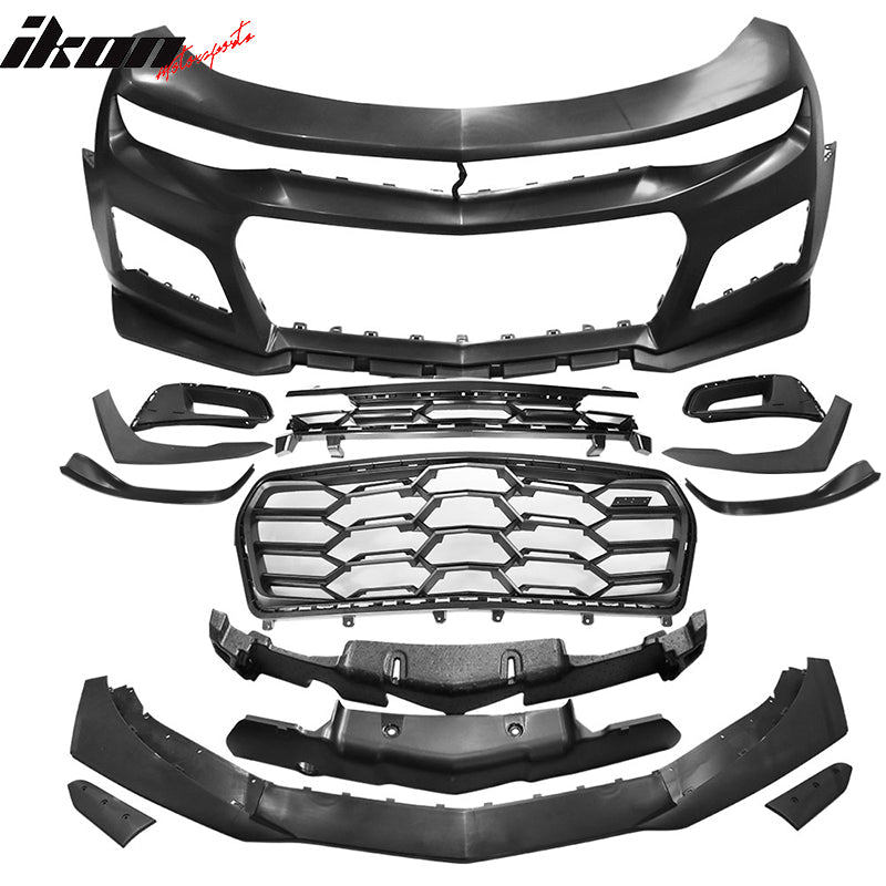 2019-2024 Chevy Camaro 1LE Style Unpainted Black Front Bumper Guard PP