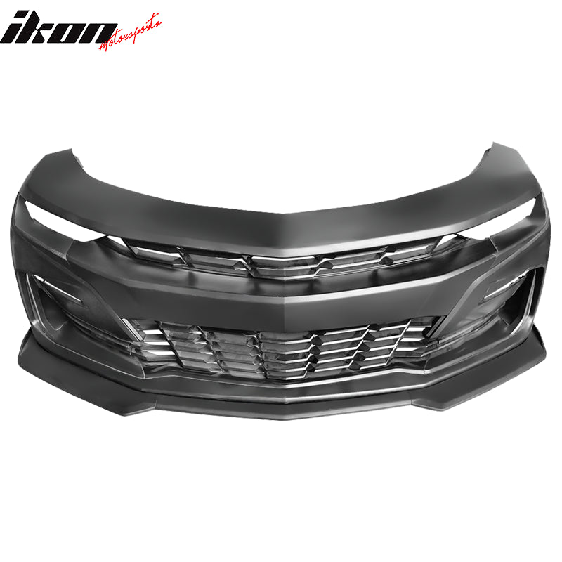 2019-2024 Chevy Camaro SS Style Unpainted Front Bumper Matte Black Lip