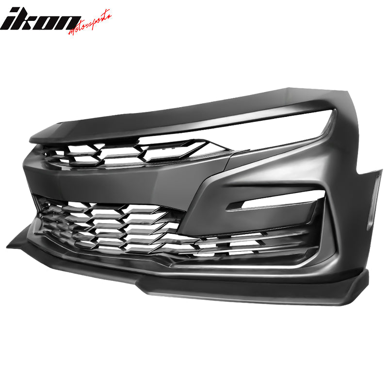 2019-2024 Chevy Camaro SS Style Unpainted Front Bumper Matte Black Lip
