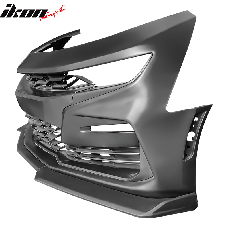 2019-2024 Chevy Camaro SS Style Unpainted Front Bumper Matte Black Lip
