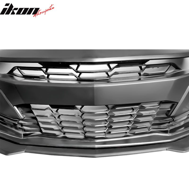 2019-2024 Chevy Camaro SS Style Unpainted Front Bumper Matte Black Lip