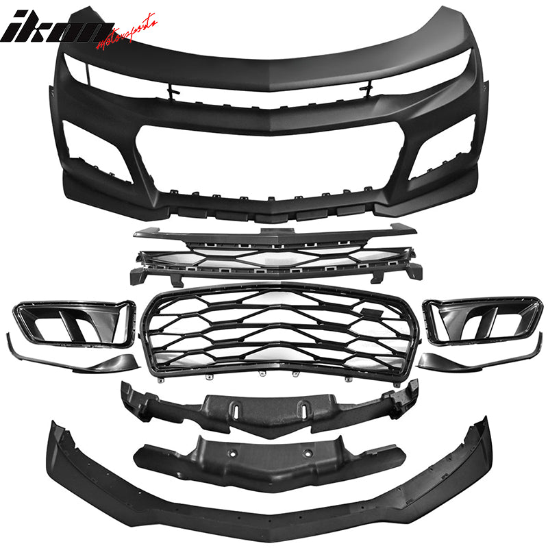 2019-2024 Chevy Camaro ZL1 Style Unpainted Front Bumper Guard Cover PP