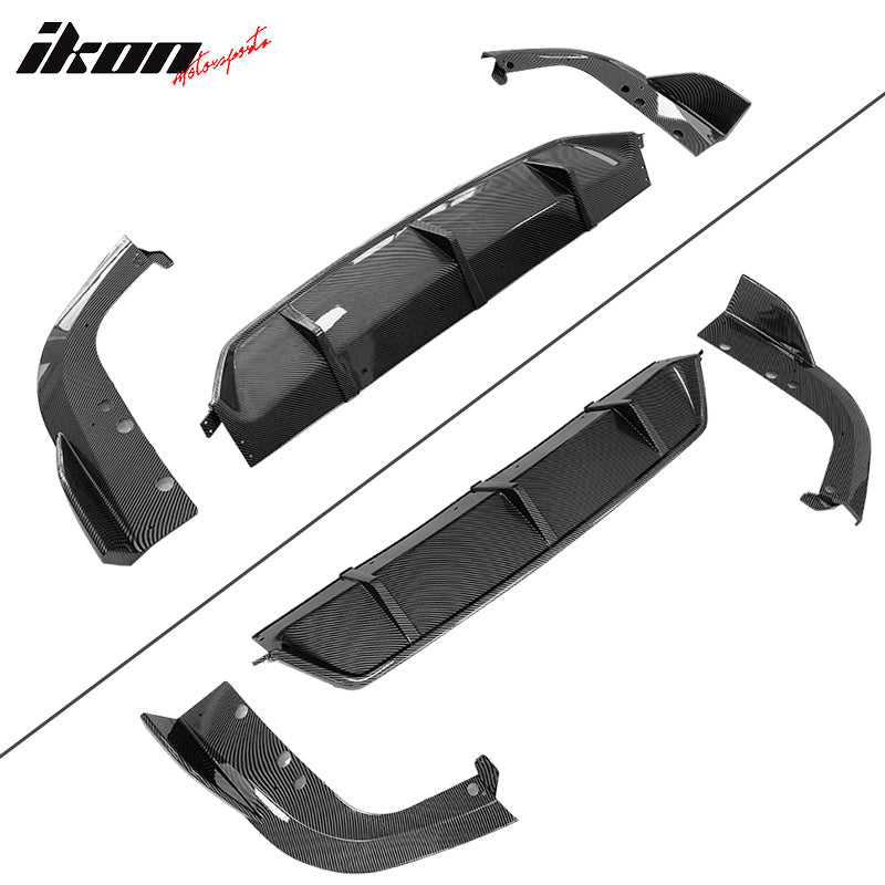 2019-2025 BMW G05 X5 Carbon Fiber Print 3PCS Rear Lip Diffuser ABS PP