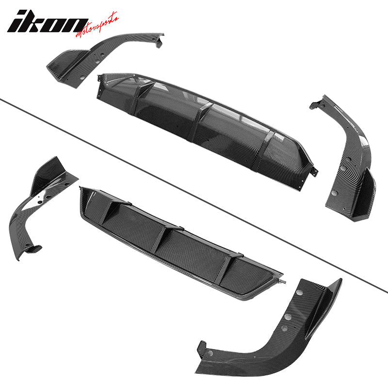 2019-2025 BMW G05 X5 Carbon Fiber Print 3PCS Rear Lip Diffuser ABS PP
