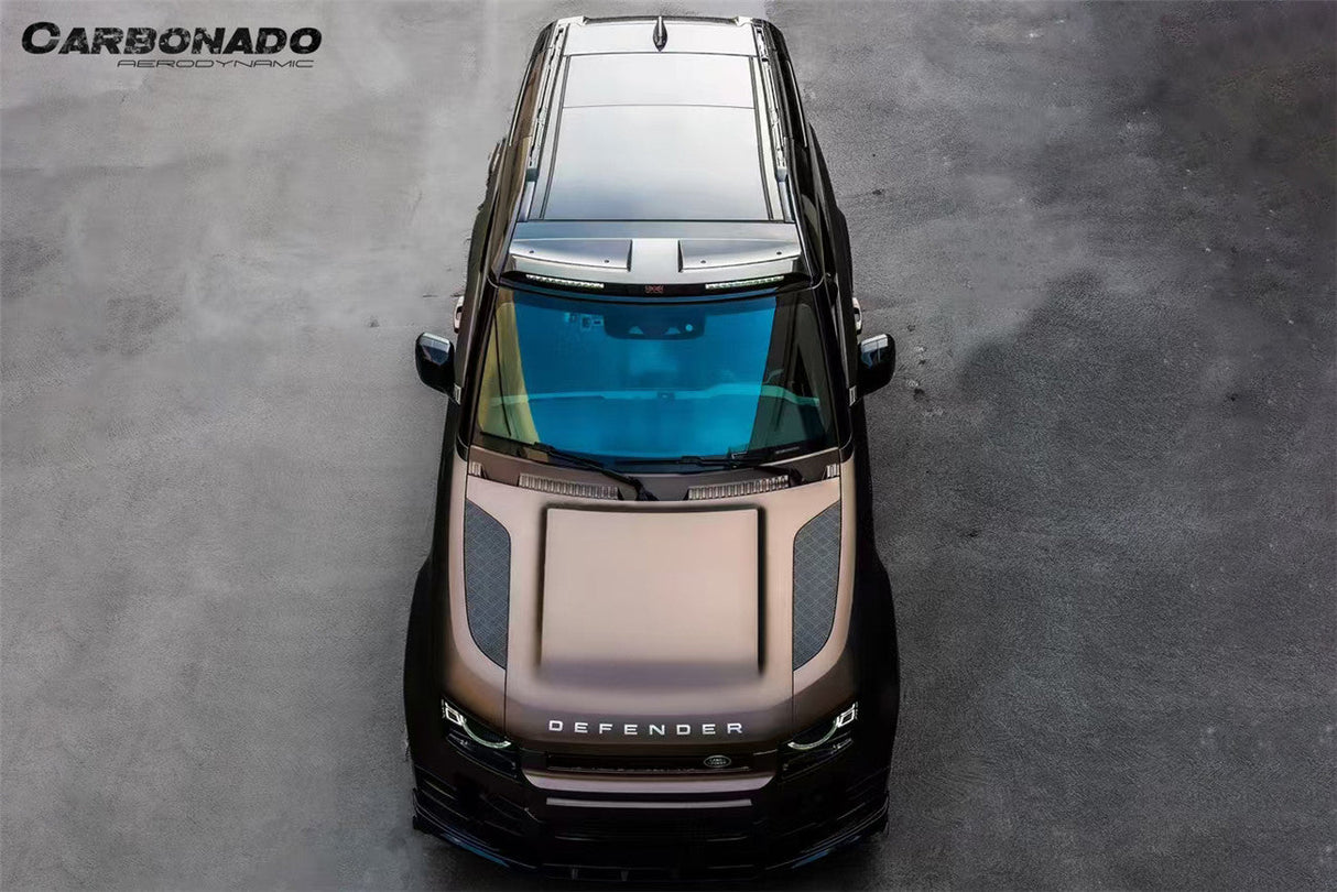 2020-2024 Land Rover Defender rock style Front Roof Spoiler & with LED Light