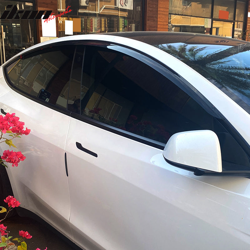 2020-2024 Tesla Model Y Smoke Acrylic Window Visors Deflectors 4PCS