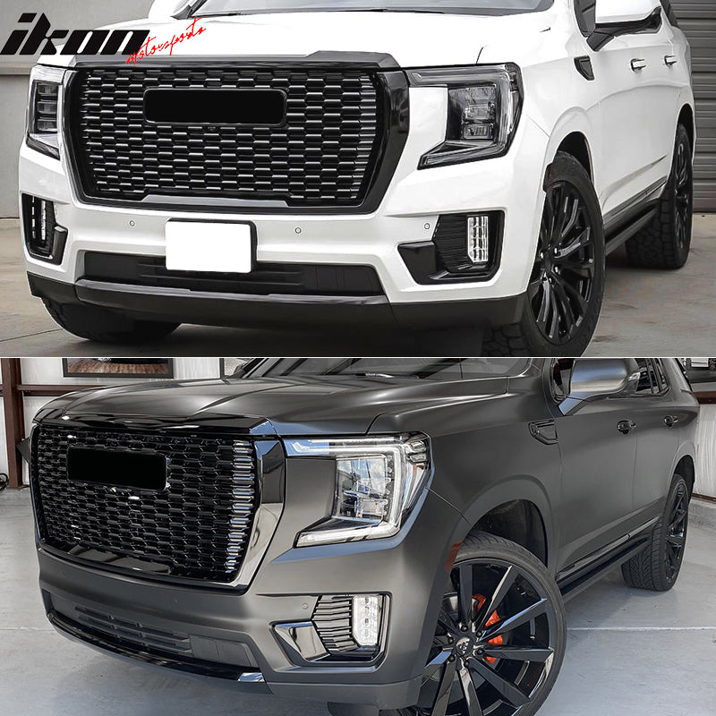 2021-2023 GMC Yukon XL Denali Style Gloss Front Grille with Hood Guard