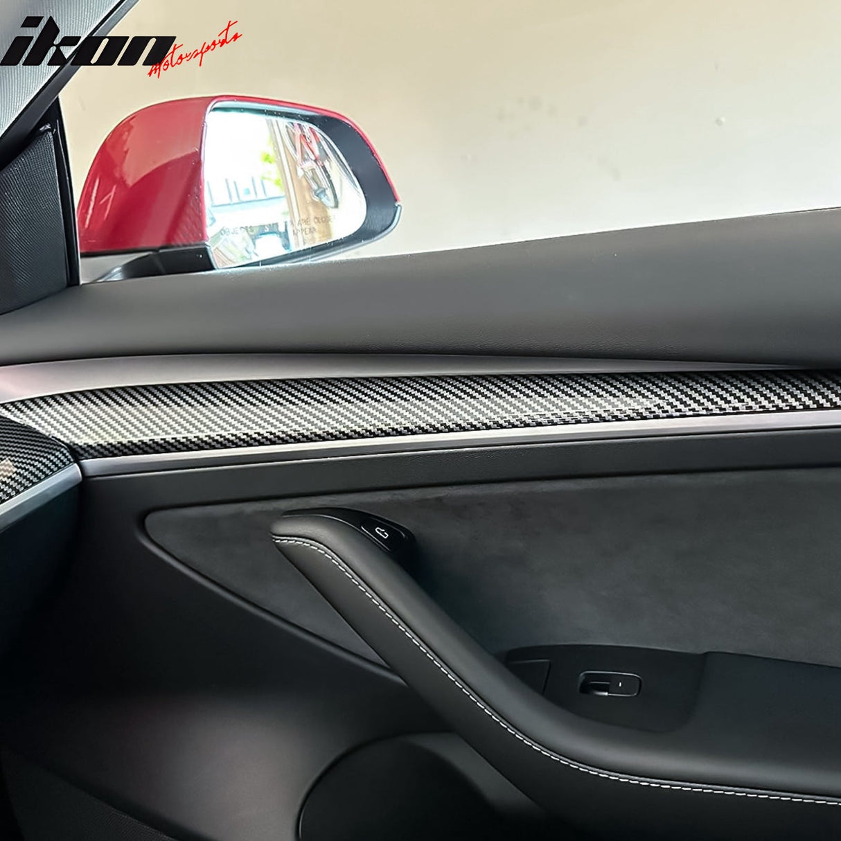 2021-2023 Tesla 3 & 2023 Y Carbon Fiber Center Front Door Panel ABS