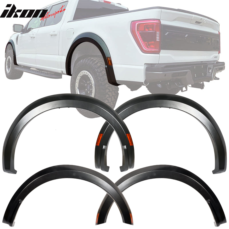 2021-2024 Ford F-150 R Style Matte Black 4PCS Fender Flares Cover PP