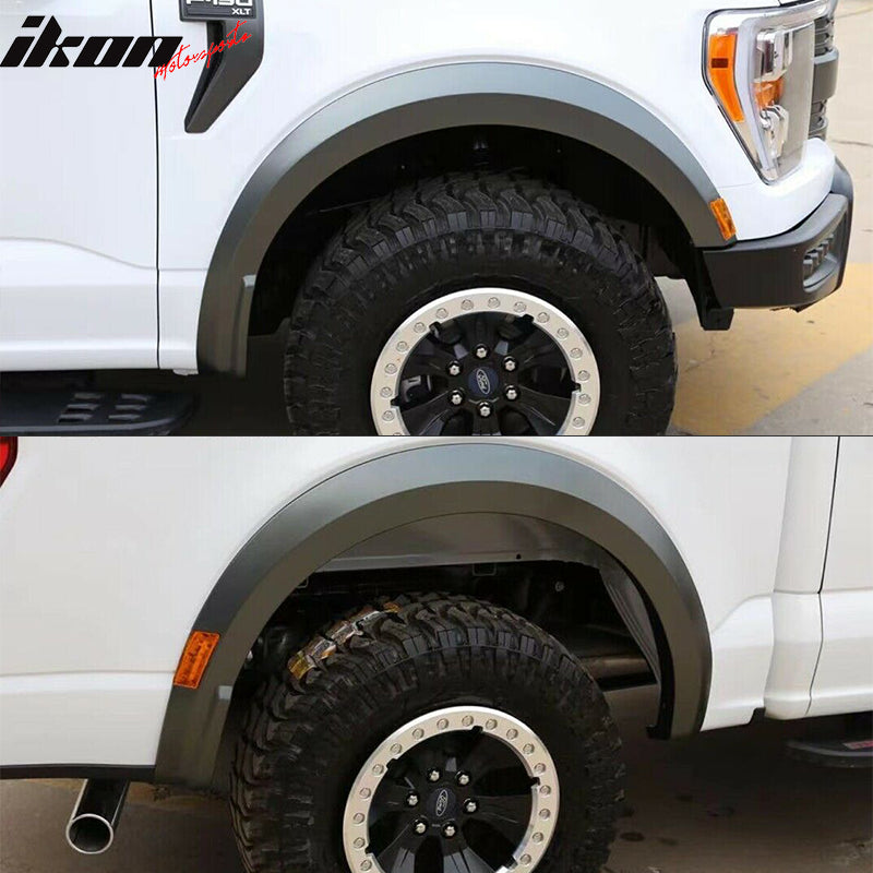 2021-2024 Ford F-150 R Style Matte Black 4PCS Fender Flares Cover PP