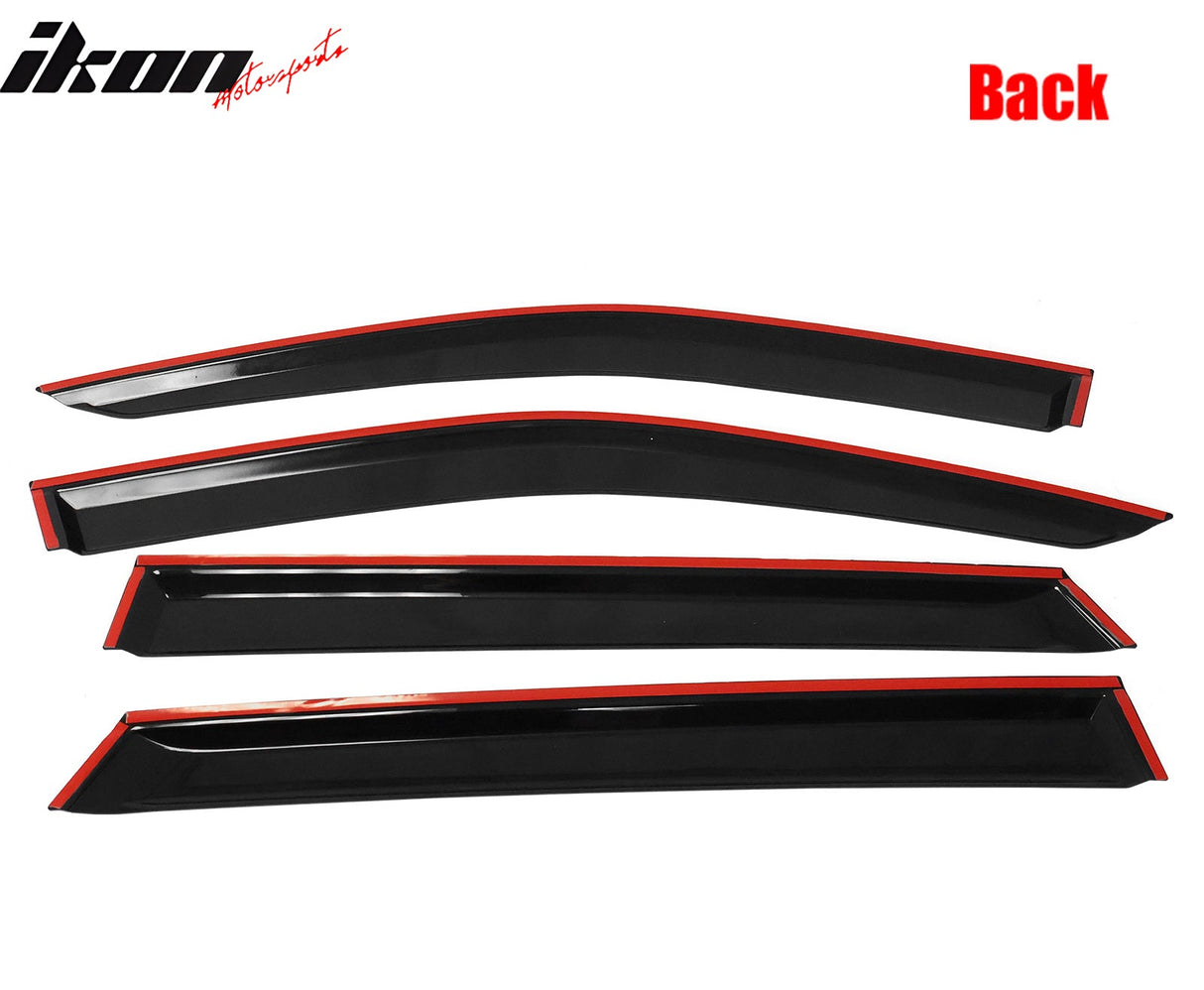 2021-2025 Kia Sorento 4DR Slim Style Black Window Visors Acrylic 4PCS