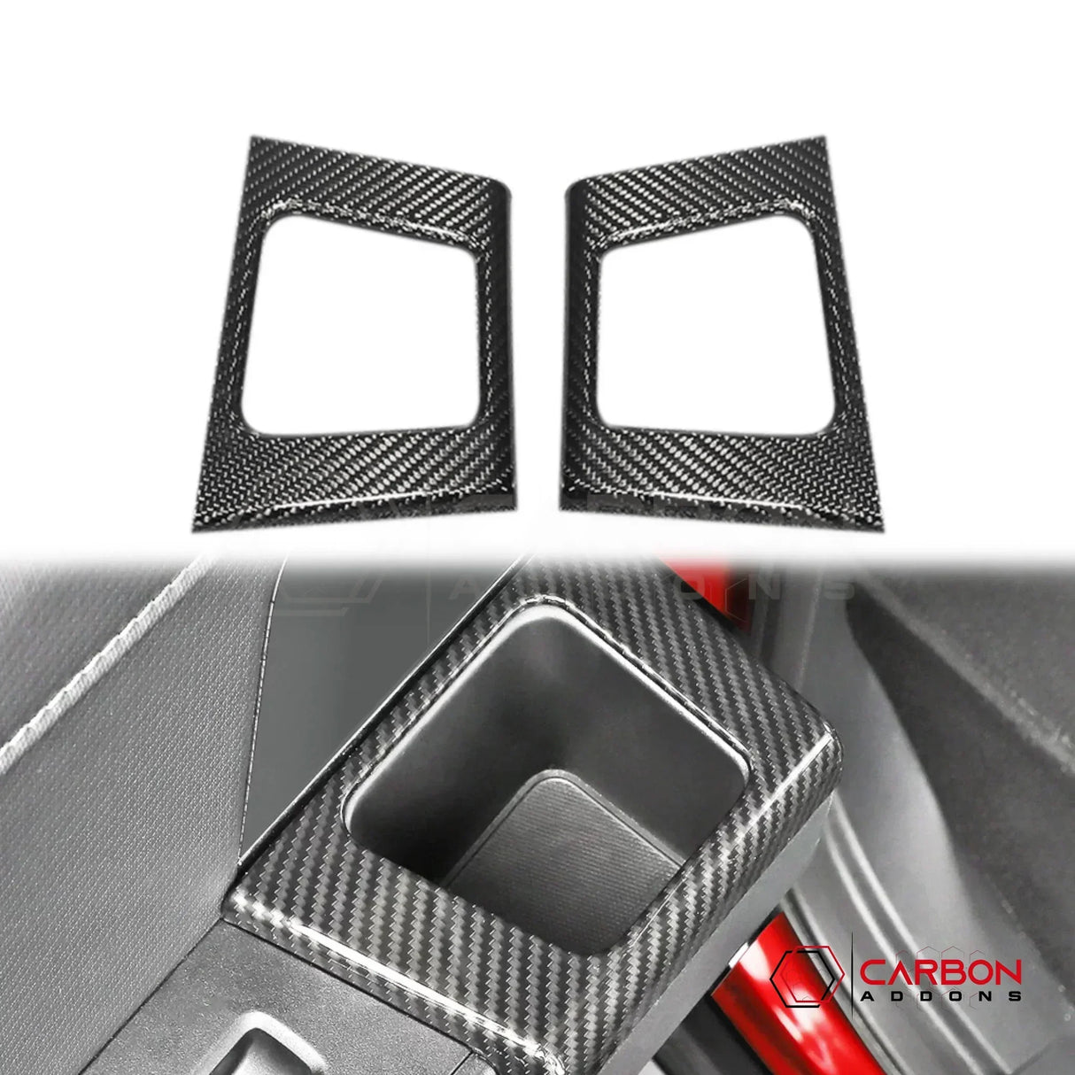 Real Carbon Fiber Rear Door Storage Frame Covers for 2021+ Ford F-150