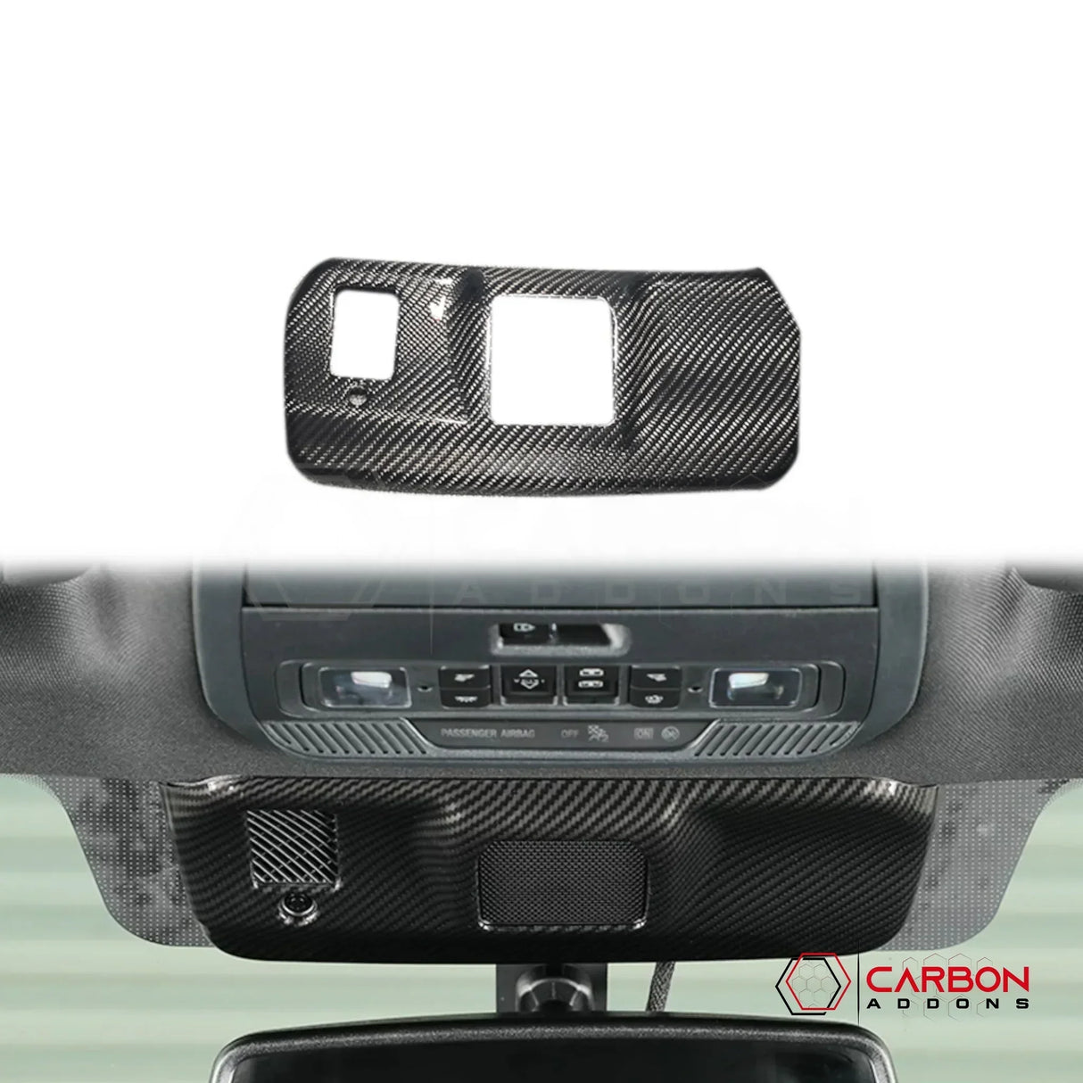 Real Carbon Fiber Rearview Mirror Base Trim Cover for 2021+ Ford F-150