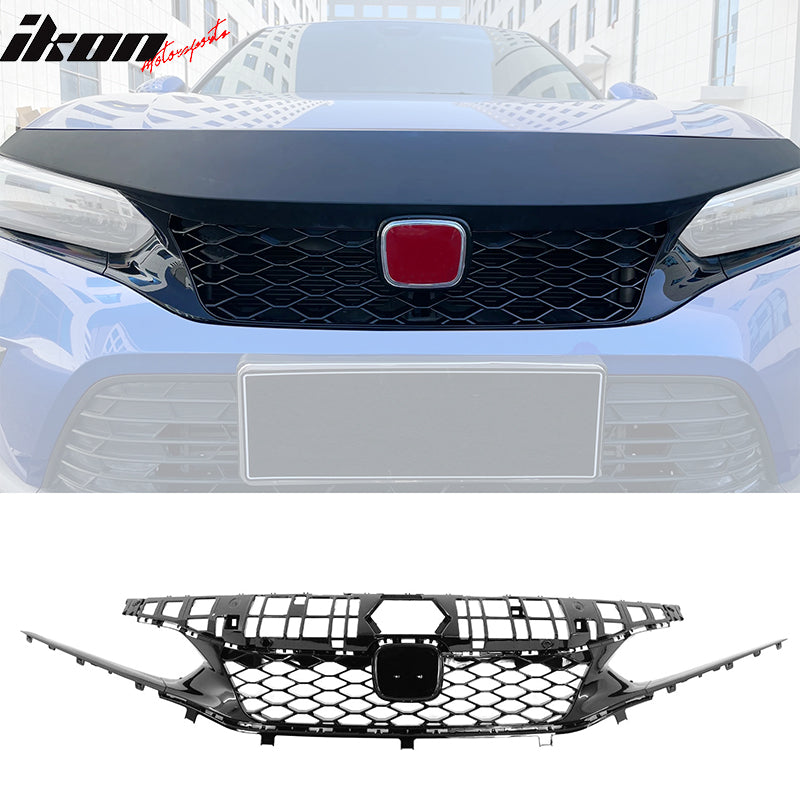 2022-2024 Honda Civic Hatchback Car Grill Type R Style Gloss Black ABS