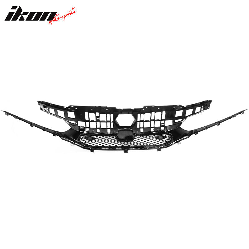 2022-2024 Honda Civic Sedan Rock Style Upper Grille Gloss Black ABS