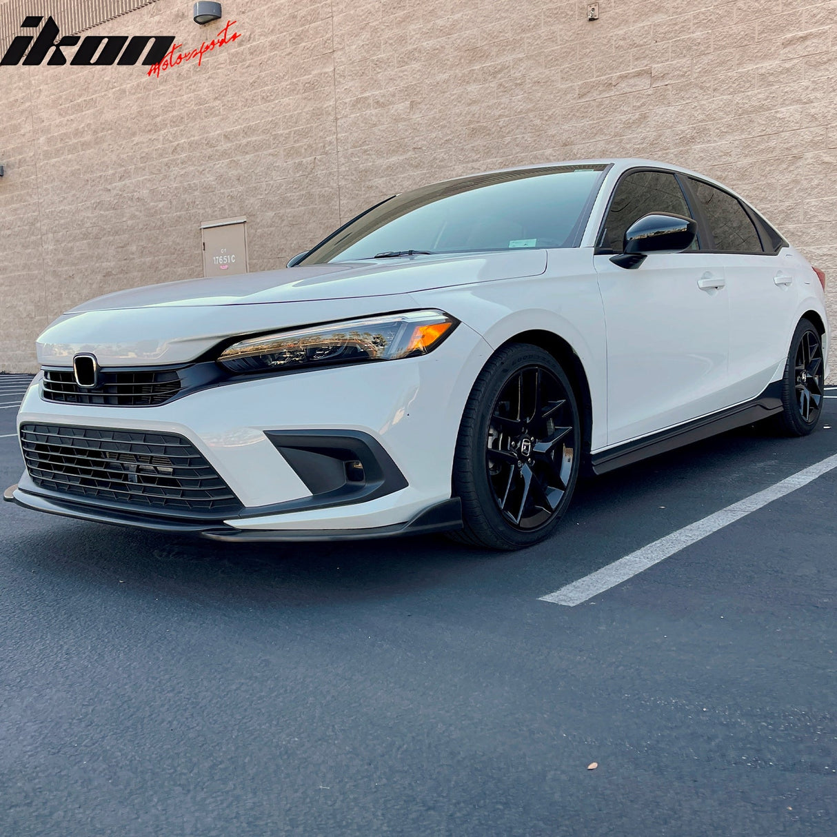 2022-2024 Honda Civic IK1 Style Unpainted Black Front Bumper Lip PU