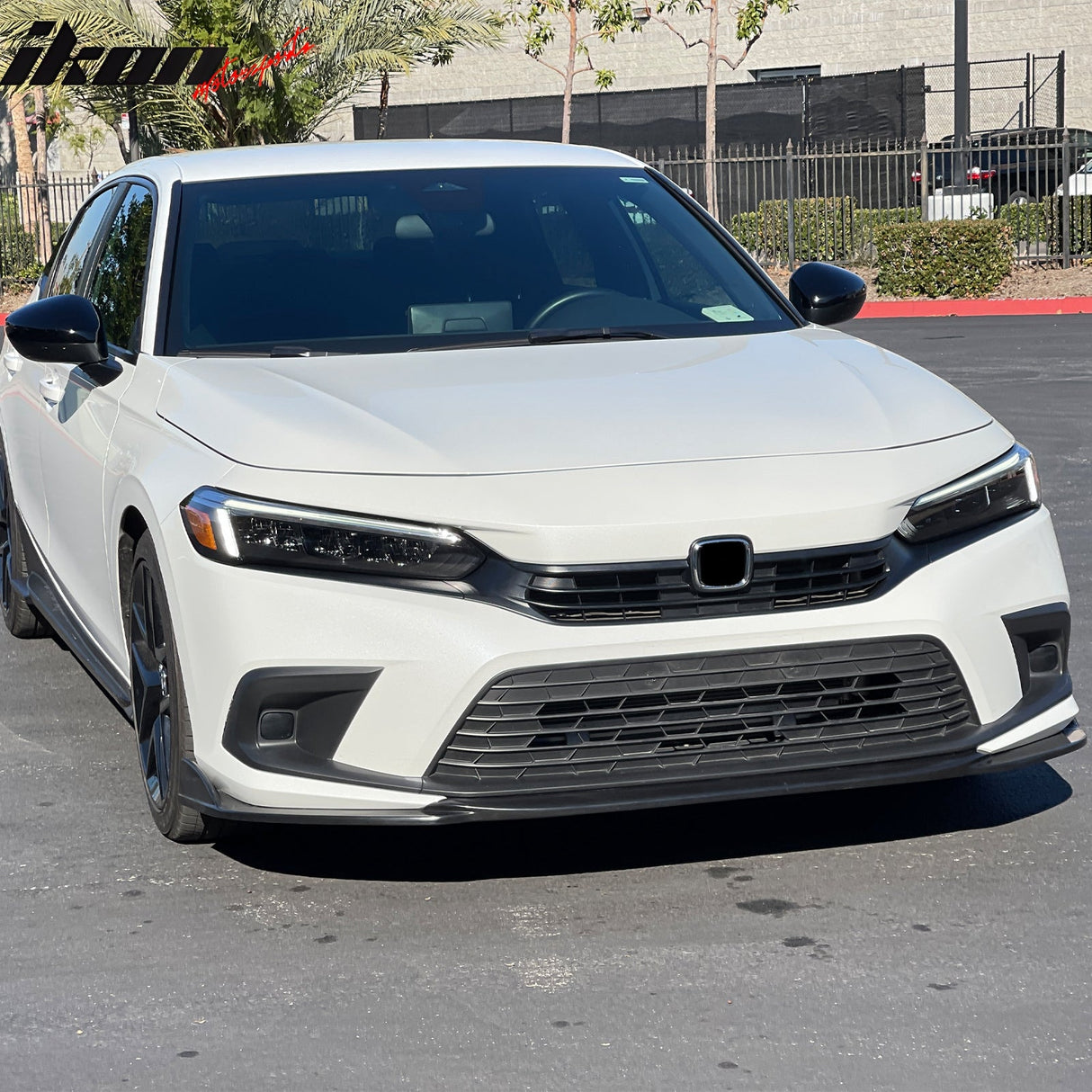 2022-2024 Honda Civic IK1 Style Unpainted Black Front Bumper Lip PU