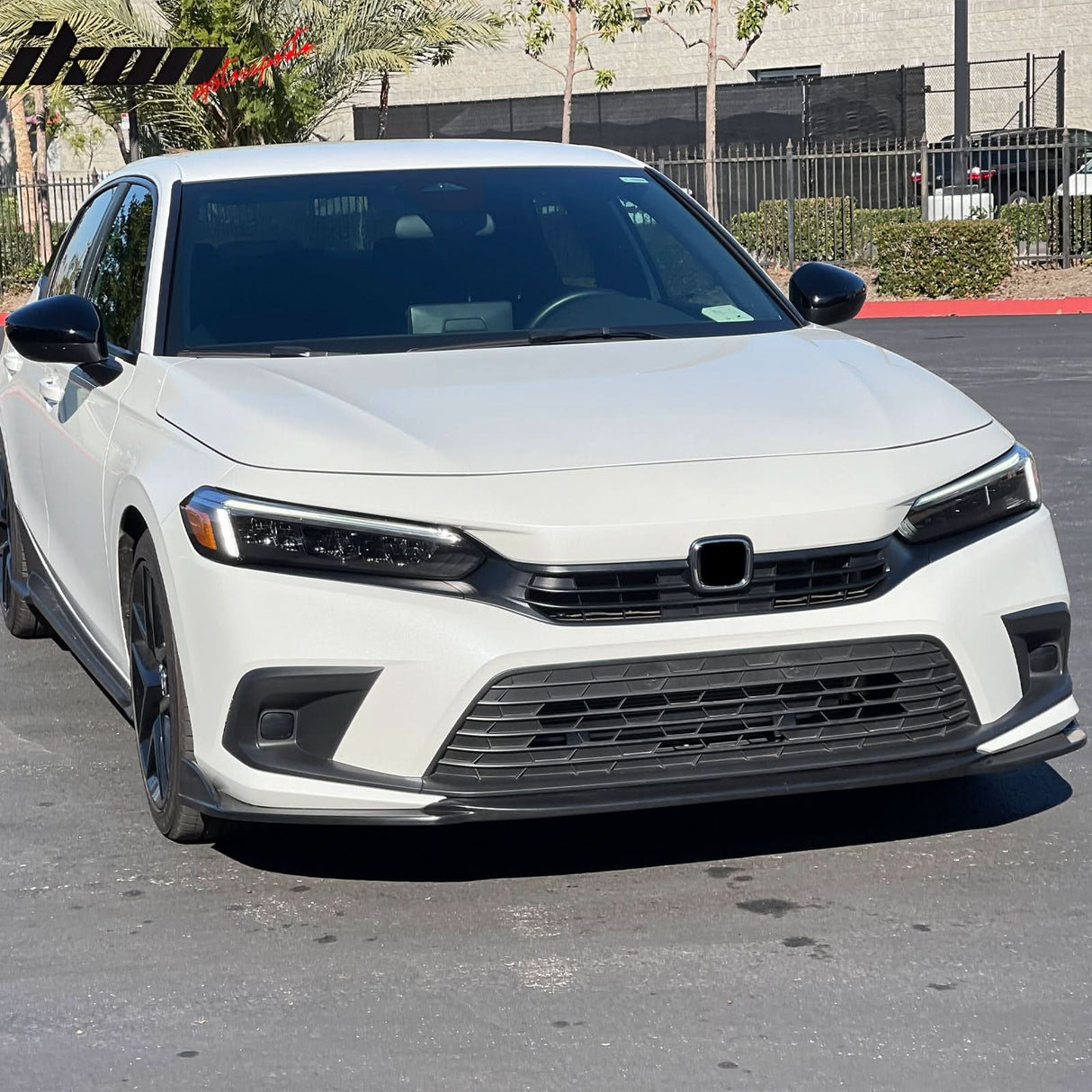 2022-2024 Honda Civic IK1 Style Unpainted Black Front Bumper Lip PU