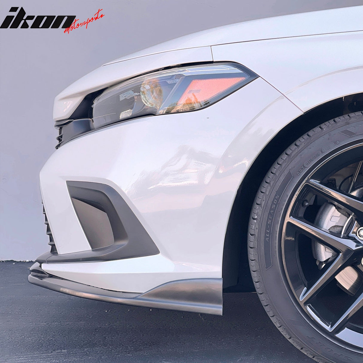 2022-2024 Honda Civic IK1 Style Unpainted Black Front Bumper Lip PU