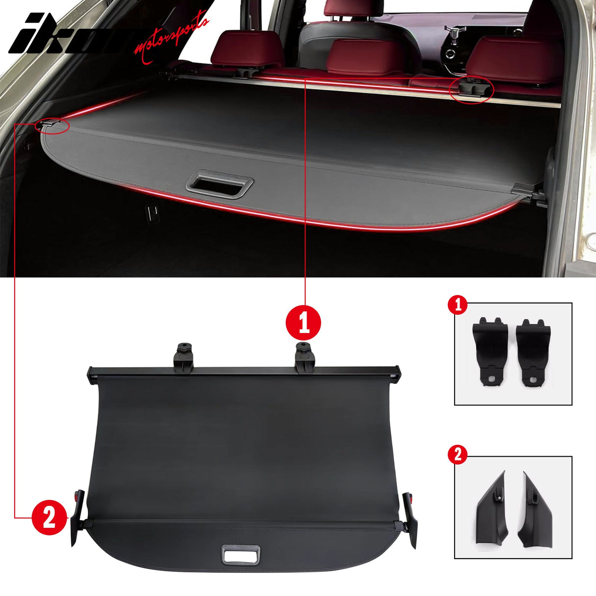 2022-2024 Lexus NX250 NX350 NX350h Black Retractable Cargo Cover Canva