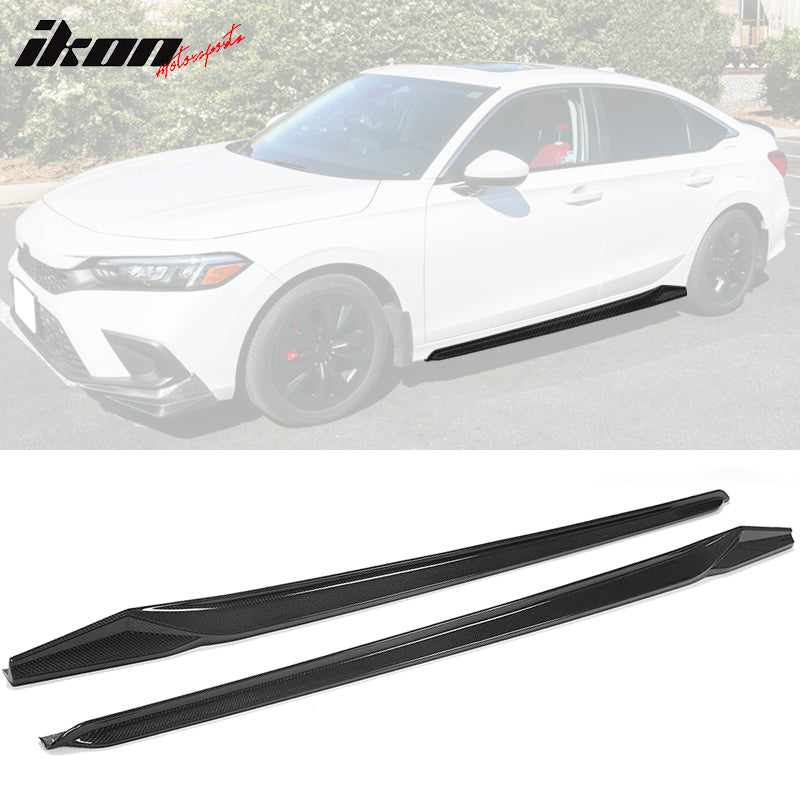 2022-2025 Honda Civic 11th Gen Sedan Side Skirt HPD Style Carbon Fiber