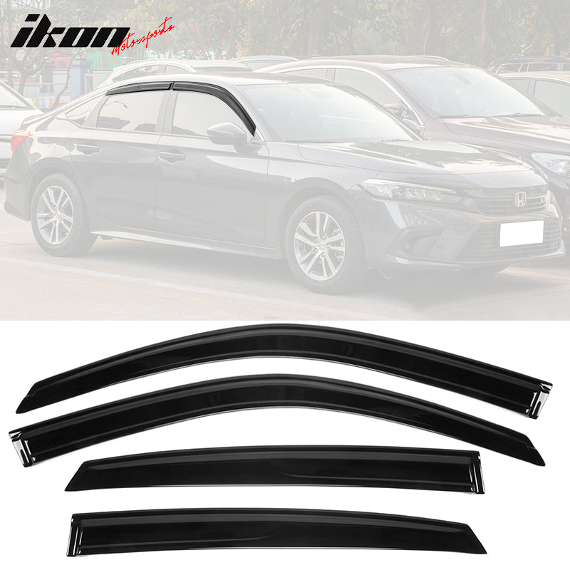 2022-2025 Honda Civic Sedan Window Visor Slim Smoke Tinted Acrylic