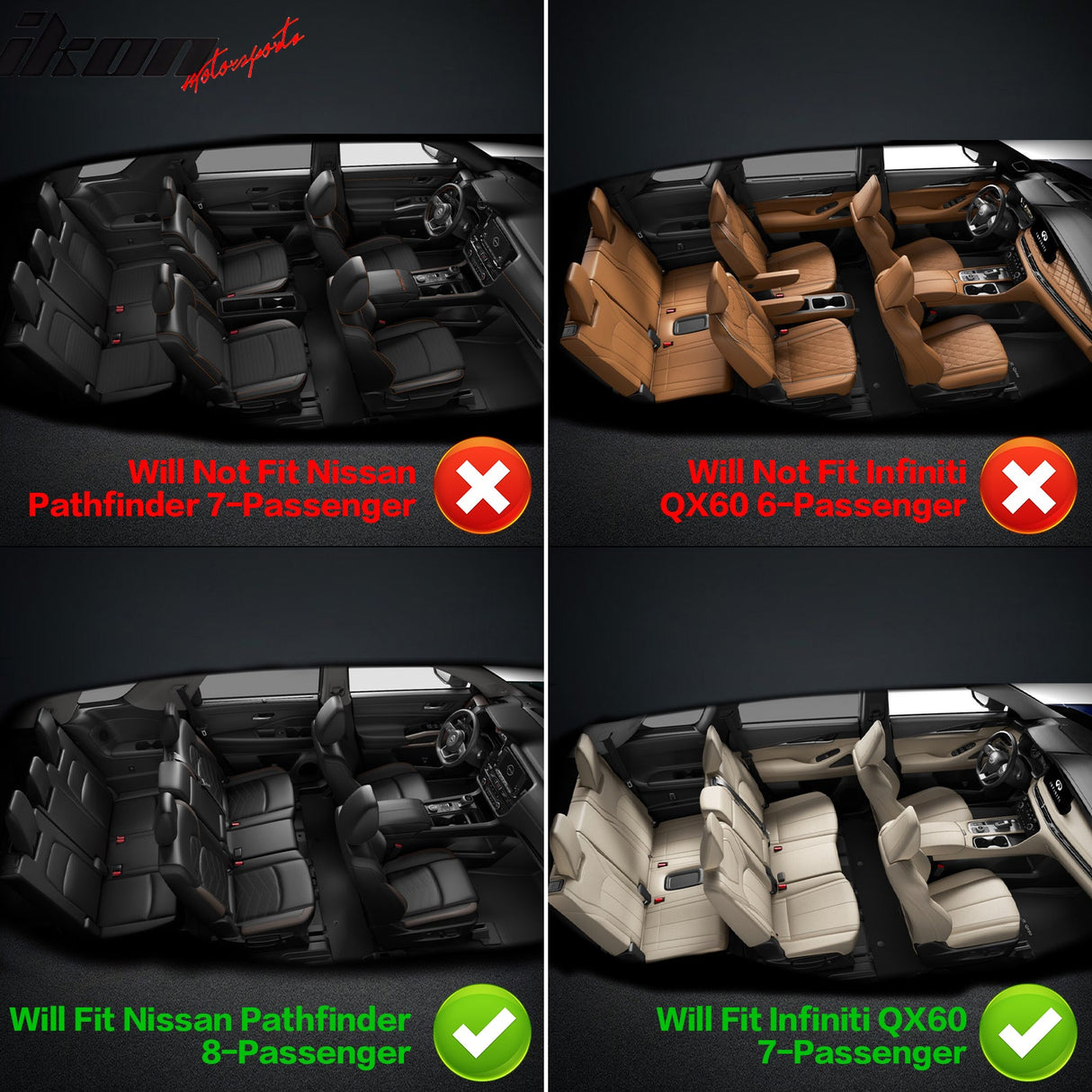 2022-2025 Infiniti QX60 7 Passenger/Pathfinder 8 Passenger Floor Mats
