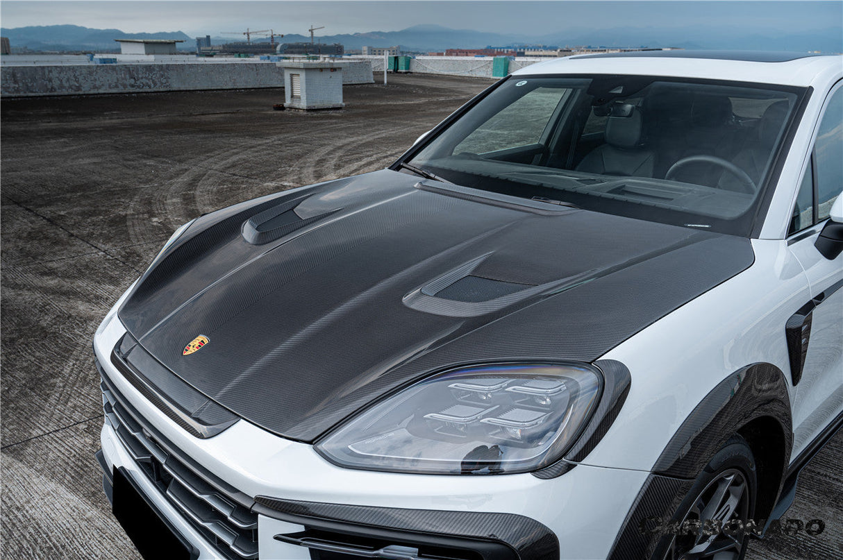 2024-2025 Porsche 9Y0.2 Cayenne S Coupe E-Hybrid MSY Style Dry Carbon Fiber Headlight Eyelid Eyebrow Cover