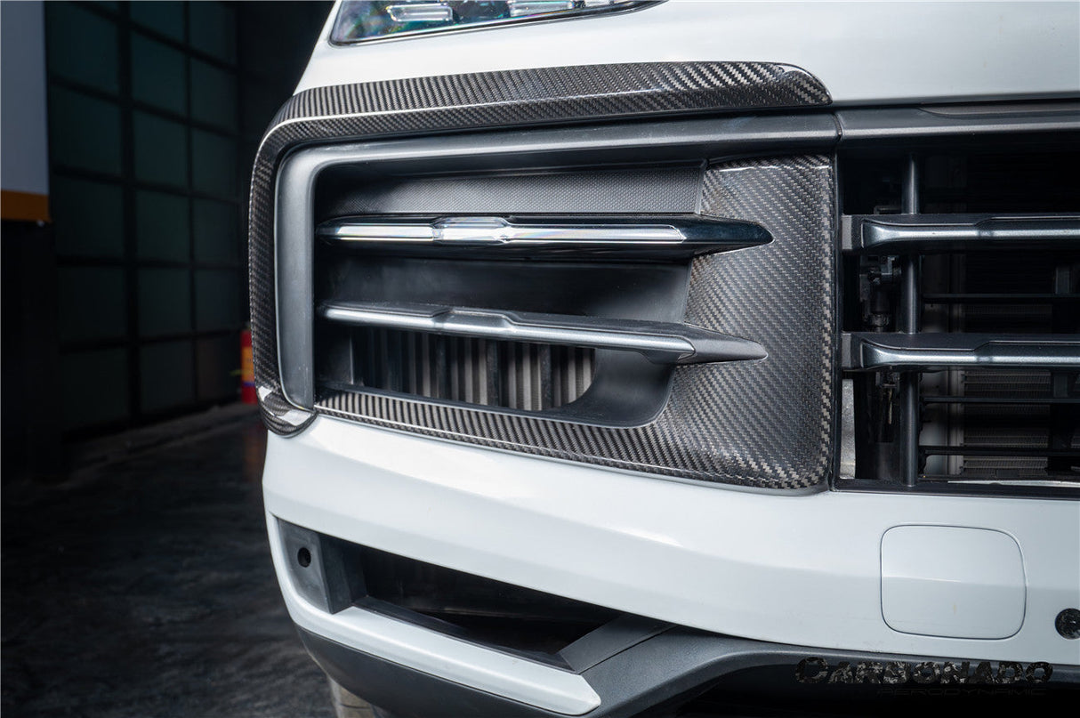 2024-2025 Porsche 9Y0.2 Cayenne S Coupe E-Hybrid OEM Style Dry Carbon Fiber Front Bumper Side Vent Cover
