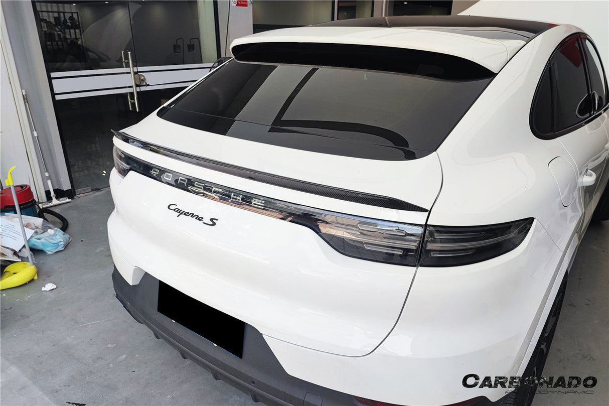 2018-2026 Porsche 9Y0 9Y3 9YB Cayenne S GTS E-Hybrid Coupe Only Turbo Style Dry Carbon Fiber Trunk Spoiler