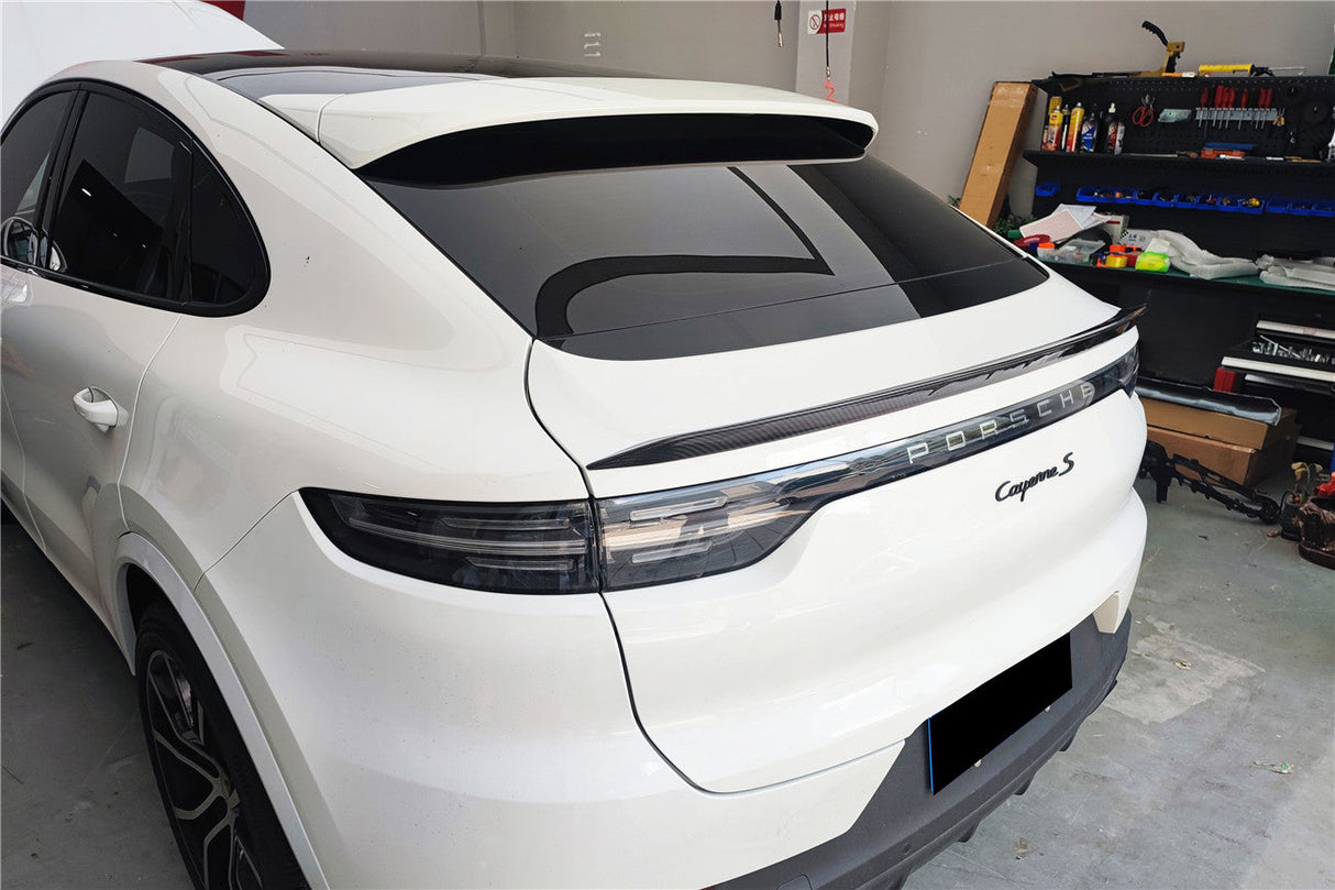 2018-2026 Porsche 9Y0 9Y3 9YB Cayenne S GTS E-Hybrid Coupe Only Turbo Style Dry Carbon Fiber Trunk Spoiler