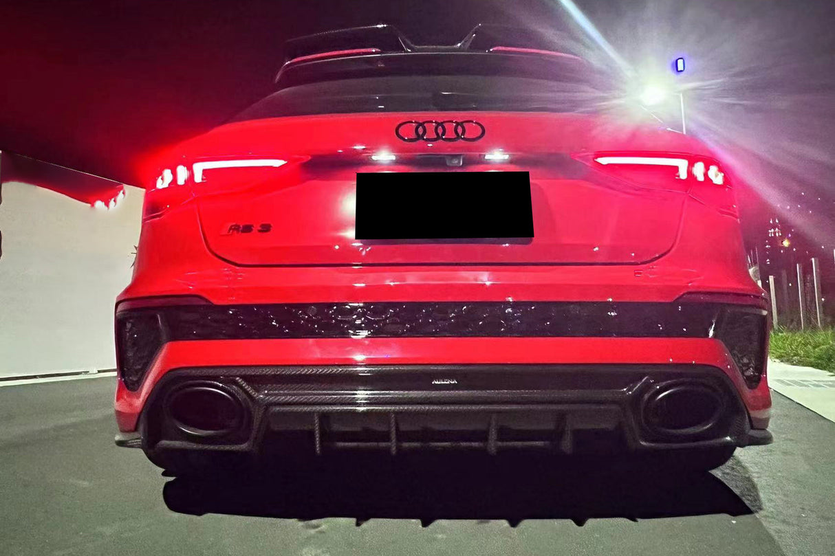 2021-2024 Audi RS3 8Y.0 Sportback AD Style Dry Carbon Fiber Rear Diffuser lip