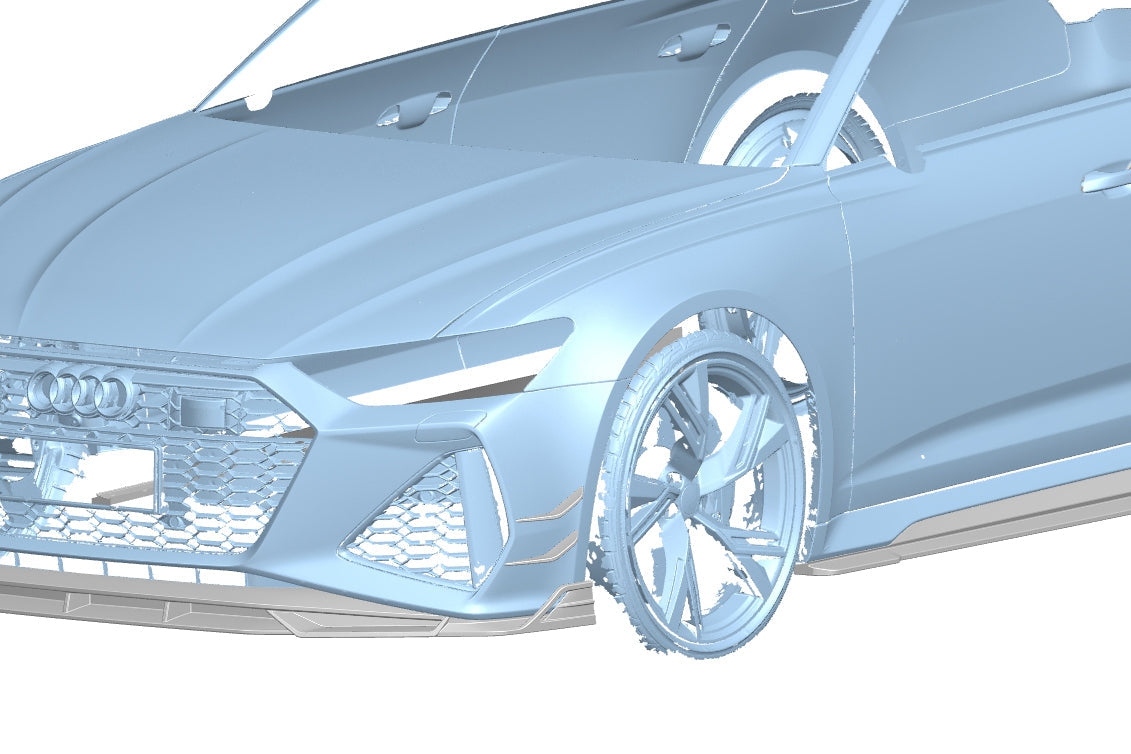 2019-2024 Audi RS6 RS7 C8 AD Style Dry Carbon Fiber Front Bumper Canards
