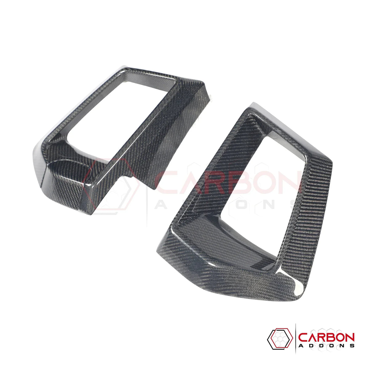 Real Carbon Fiber Front Bumper Grille Trim Covers for 2024+ Ford Mustang GT (2-Piece Set)