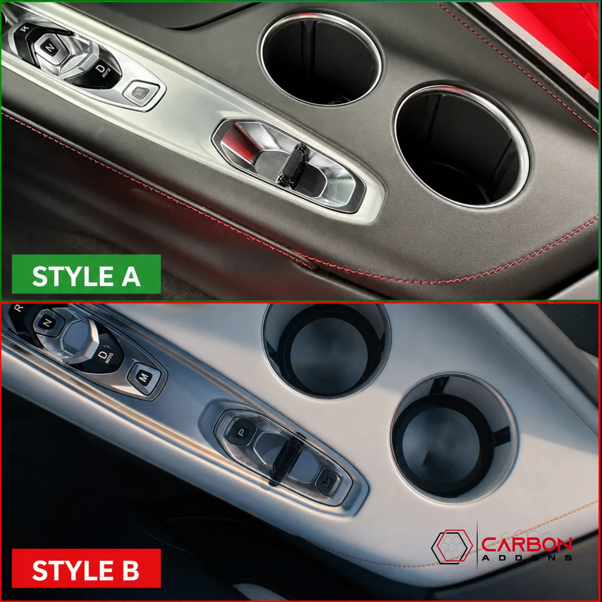 2026+ C8 Corvette Gear Selector Inner Frame Real Carbon Fiber Trim Cover