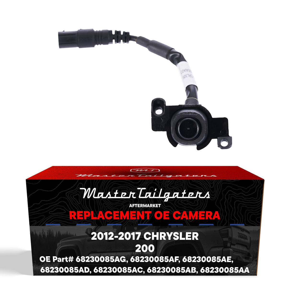 Chrysler 200 Sedan (2012-2017) OEM Replacement Backup Camera OE Part # 68230085AG, 68230085AF, 68230085AE, 68230085AD, 68230085AC, 68230085AB, 68230085AA
