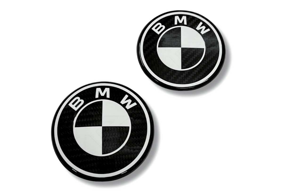 BMW Roundel Emblem Covers - Full Carbon Black and White Style - K2 Industries