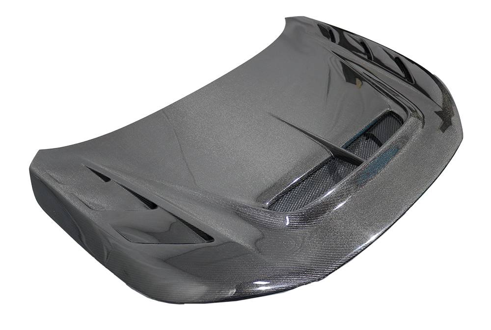 2023-2025 Honda Civic FL5 Type R AS Style Carbon Fiber Black Double Sided Dry Hood