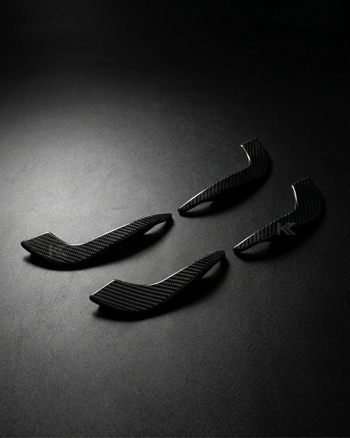 2017–2019 Audi A4 S-Line / S4 B9 Sedan Front Bumper Fins – Carbon Fiber