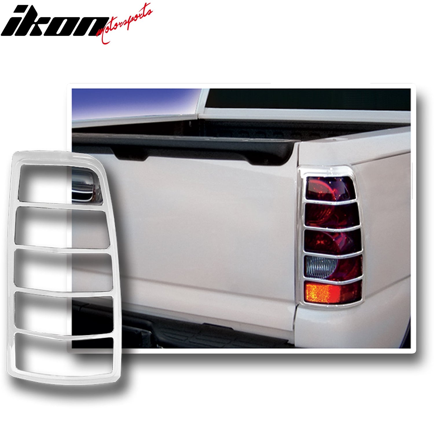 2003-2006 Chevy Silverado Tail Light Bezels Cover Trim Chrome ABS 2PCS