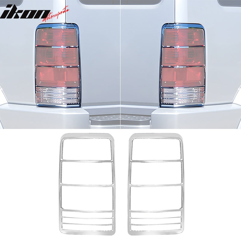 2007-2011 Dodge Nitro Chrome 2PCS Rear Tail Lights Bezel Covers ABS