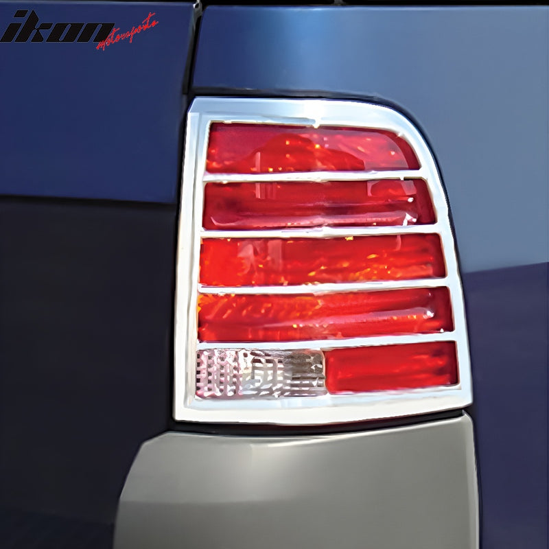 2002-2005 Ford Explorer Chrome 2PCS Rear Tail Lights Bezel Covers ABS
