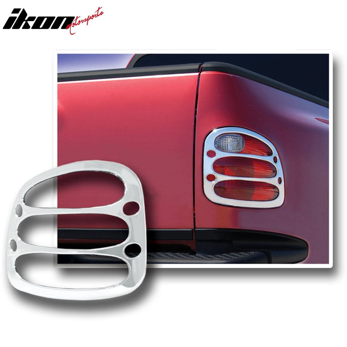 1997-2003 Ford F-150 Flareside Chrome 2PC Tail Lights Bezel Covers ABS
