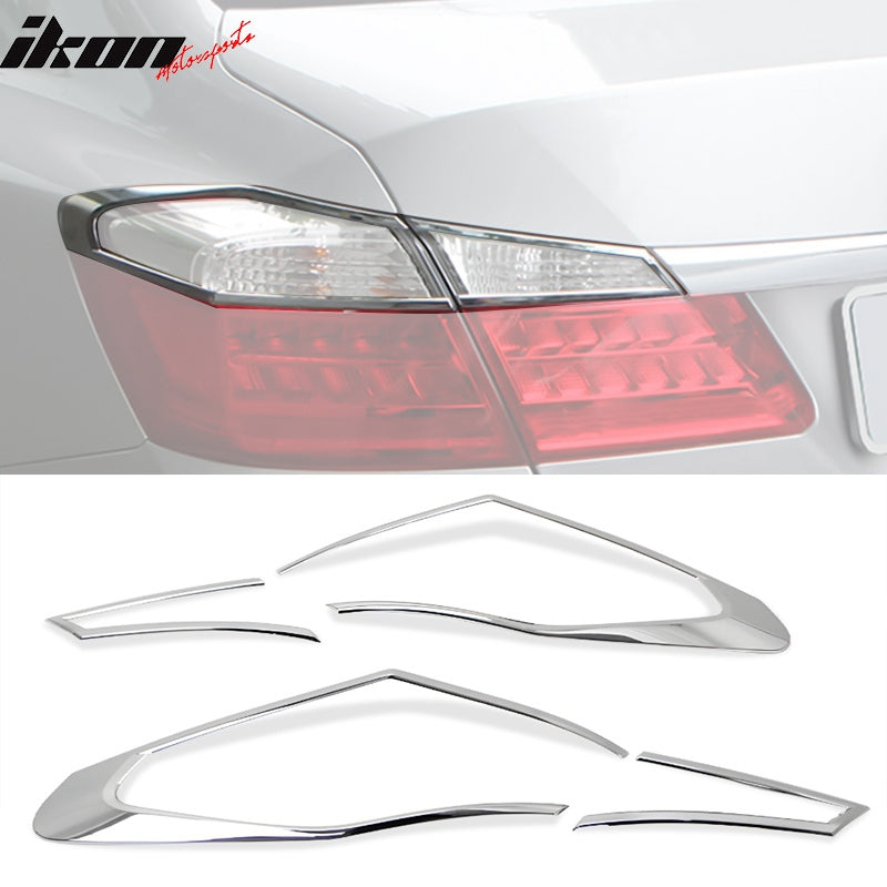 2013-2015 Honda Accord Sedan Chrome 4PCS Tail Lights Bezel Covers ABS