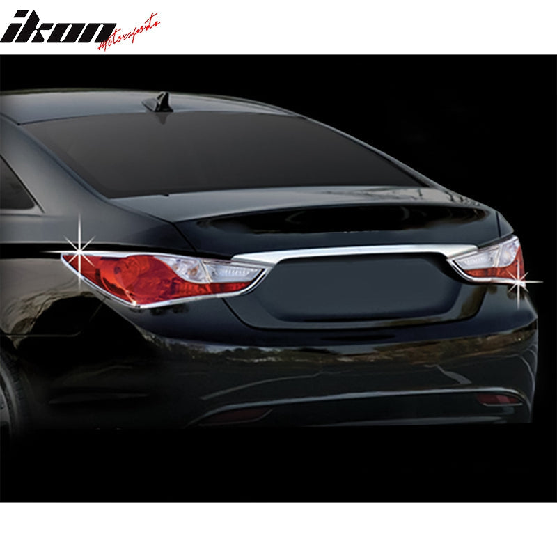 2011-2014 Hyundai Sonata Chrome 4PCS Rear Tail Lights Bezel Covers ABS
